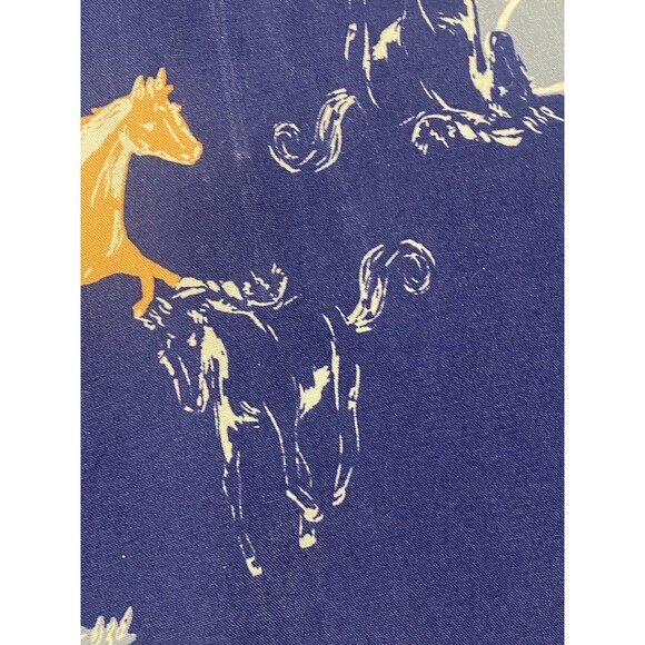 Anthropologie Modcloth Blue Horse Equestrian Dress Short Ruffle Sleeved XL - Picture 16 of 16